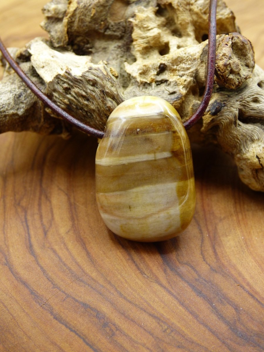 Versteinertes Holz ~ Edelstein Kette ~HIPPIE ~GOA ~Boho ~Ethno ~Nature ~Heilstein - Art of Nature Berlin