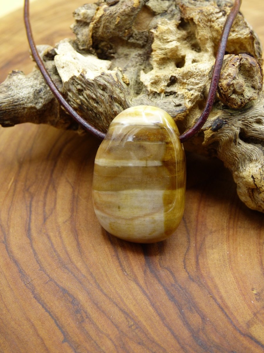 Versteinertes Holz ~ Edelstein Kette ~HIPPIE ~GOA ~Boho ~Ethno ~Nature ~Heilstein - Art of Nature Berlin