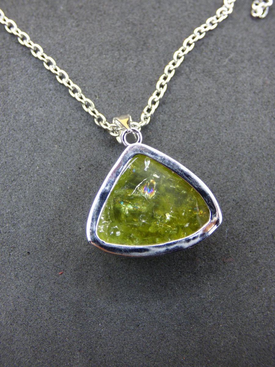 Vesuvianit grün AAA 925 Silber Edelstein Kette Natur Heilstein Kristall Rarität Anhänger Mann Frau Er Sie Geschenk Wunderschön Edel - Art of Nature Berlin