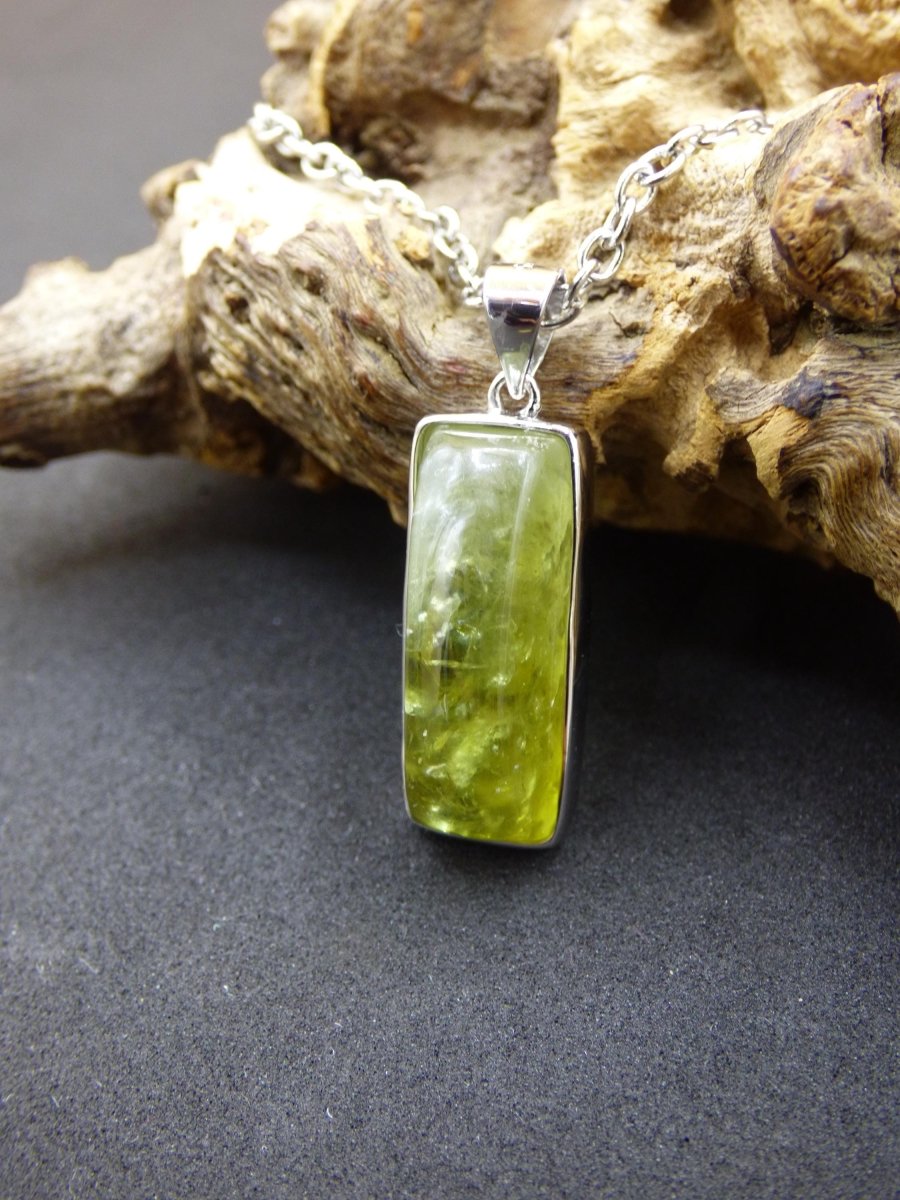 Vesuvianit grün AAA 925 Silber Edelstein Kette Natur Heilstein Kristall Rarität Anhänger Mann Frau Er Sie Geschenk Wunderschön Edel - Art of Nature Berlin