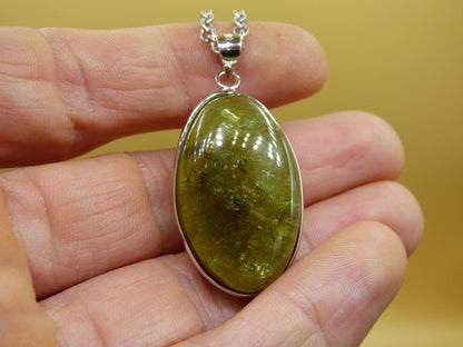Vesuvianit grün AAA 925 Silber Edelstein Kette Natur Heilstein Kristall Rarität Anhänger Mann Frau Er Sie Geschenk Wunderschön Edel - Art of Nature Berlin