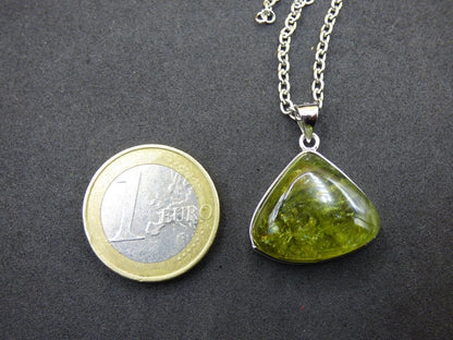 Vesuvianit grün AAA 925 Silber Edelstein Kette Natur Heilstein Kristall Rarität Anhänger Mann Frau Er Sie Geschenk Wunderschön Edel - Art of Nature Berlin