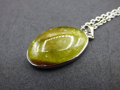 Vesuvianit grün AAA 925 Silber Edelstein Kette Natur Heilstein Kristall Rarität Anhänger Mann Frau Er Sie Geschenk Wunderschön Edel - Art of Nature Berlin