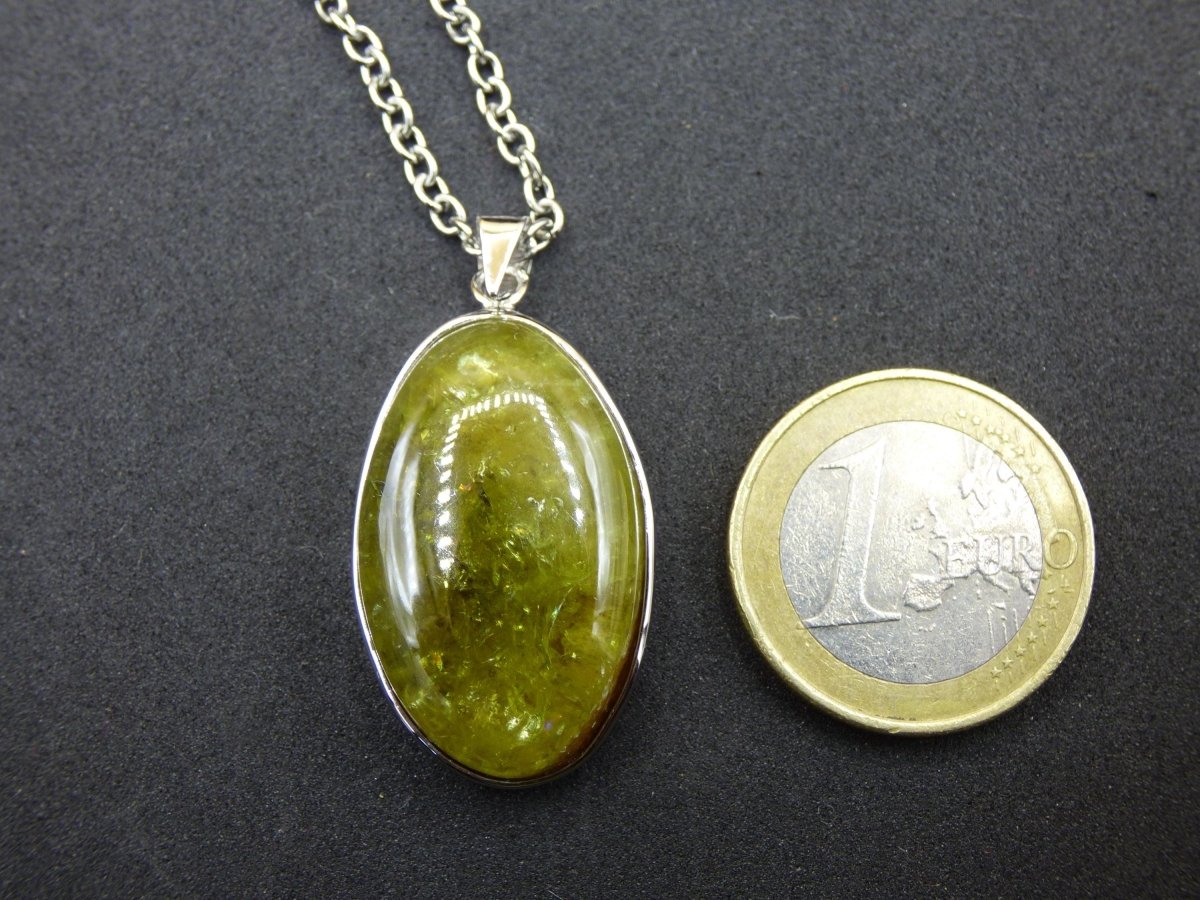 Vesuvianit grün AAA 925 Silber Edelstein Kette Natur Heilstein Kristall Rarität Anhänger Mann Frau Er Sie Geschenk Wunderschön Edel - Art of Nature Berlin