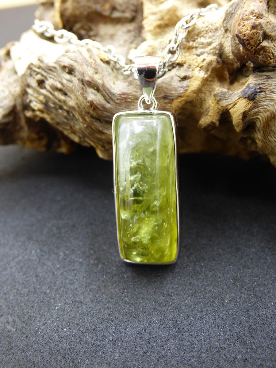 Vesuvianit grün AAA 925 Silber Edelstein Kette Natur Heilstein Kristall Rarität Anhänger Mann Frau Er Sie Geschenk Wunderschön Edel - Art of Nature Berlin