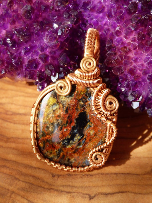 Video* Pietersite Wire ~ Blitz Edelstein Kette mit Kupferdraht ~HIPPIE GOA Boho ~Ethno ~Nature ~Heilstein ~Energy ~Chakra Galaxy Universum - Art of Nature Berlin