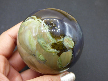 Volcanic Achat - Edelstein Kugel Deko Sphere Massage Kristall schwarz Sammler Meditation Heilstein Frau Mann Geschenk Er Sie Haus Energie - Art of Nature Berlin