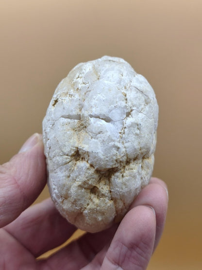 Weiße Calcit-Geode Ei Zweiteilige Kristallgeode mit glitzernder Kristallhöhle Mineralien Kristall Deko Geschenk Haus Wohnen Energie Unikat - Art of Nature Berlin
