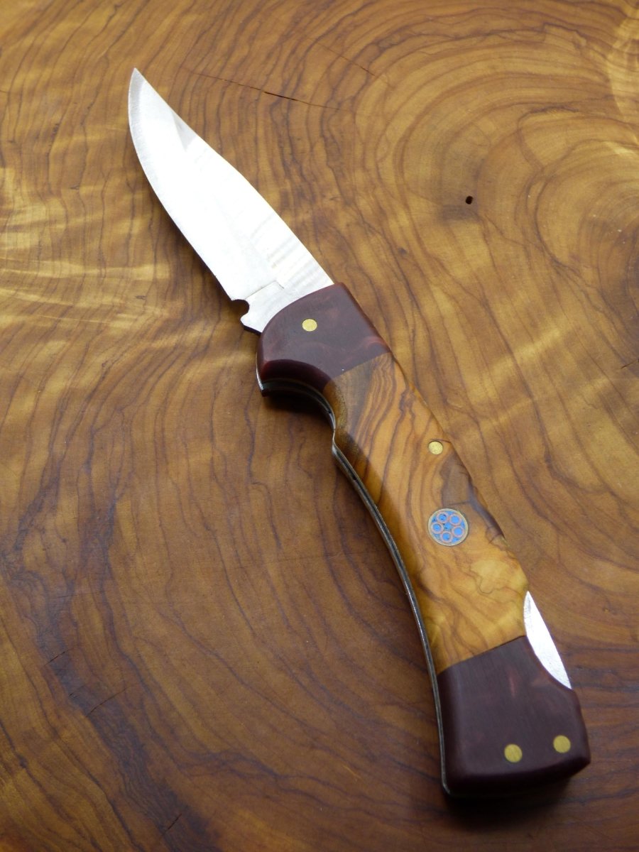 Wunderschönes Messer aus Olivenholz + Epoxidharz Handarbeit Outdoor Utensil Geschenk Mann Bruder Sohn Vater Sammler besonders hochwertig - Art of Nature Berlin