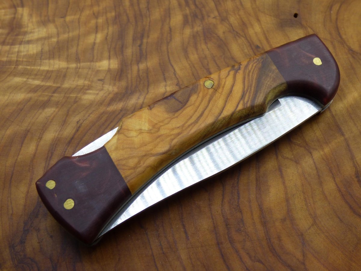 Wunderschönes Messer aus Olivenholz + Epoxidharz Handarbeit Outdoor Utensil Geschenk Mann Bruder Sohn Vater Sammler besonders hochwertig - Art of Nature Berlin