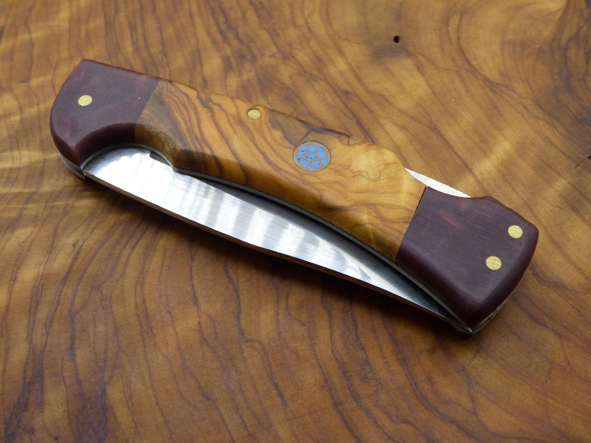 Wunderschönes Messer aus Olivenholz + Epoxidharz Handarbeit Outdoor Utensil Geschenk Mann Bruder Sohn Vater Sammler besonders hochwertig - Art of Nature Berlin