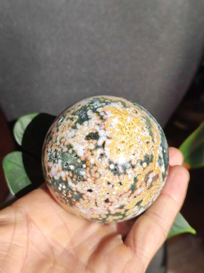 XL 8 Adern Ocean Jaspis Orbicular bunt - Edelstein Kugel Natur Heilstein Deko Kristall Geschenk Er Sie Mann Frau Haus Wohnung Energie Selten - Art of Nature Berlin