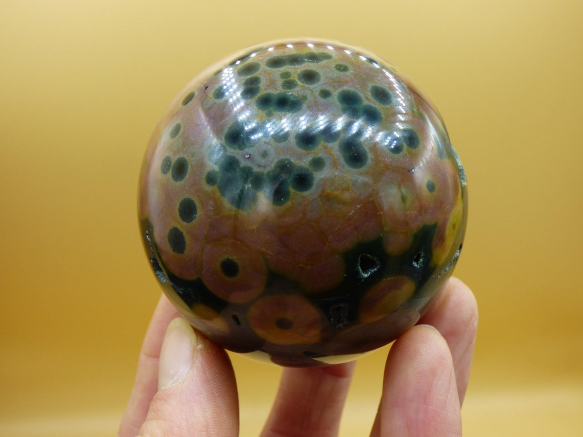 XL 8 Adern Ocean Jaspis Orbicular - Edelstein Kugel Natur Heilstein Deko Kristall Geschenk Er Sie Mann Frau Haus Wohnung Energie Selten - Art of Nature Berlin