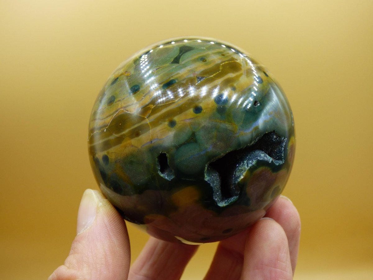 XL 8 Adern Ocean Jaspis Orbicular - Edelstein Kugel Natur Heilstein Deko Kristall Geschenk Er Sie Mann Frau Haus Wohnung Energie Selten - Art of Nature Berlin