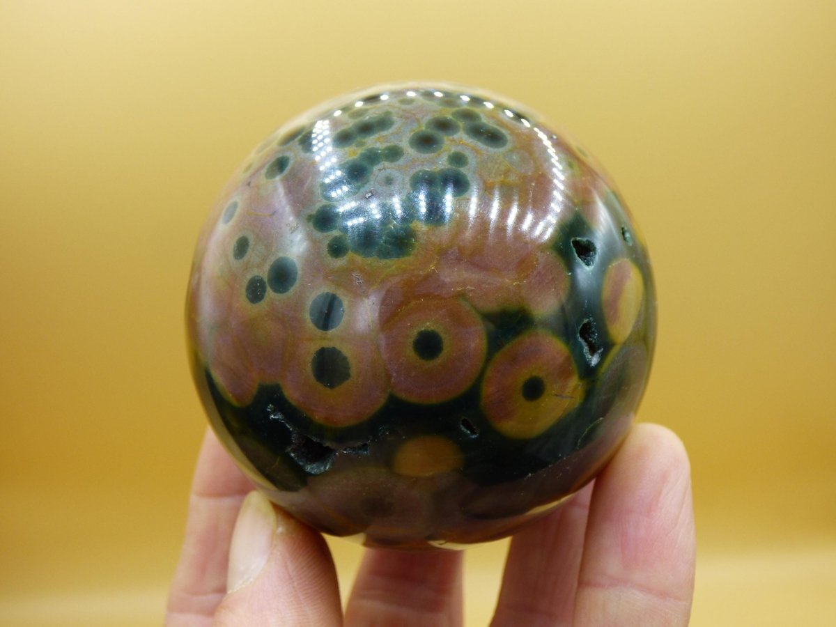 XL 8 Adern Ocean Jaspis Orbicular - Edelstein Kugel Natur Heilstein Deko Kristall Geschenk Er Sie Mann Frau Haus Wohnung Energie Selten - Art of Nature Berlin