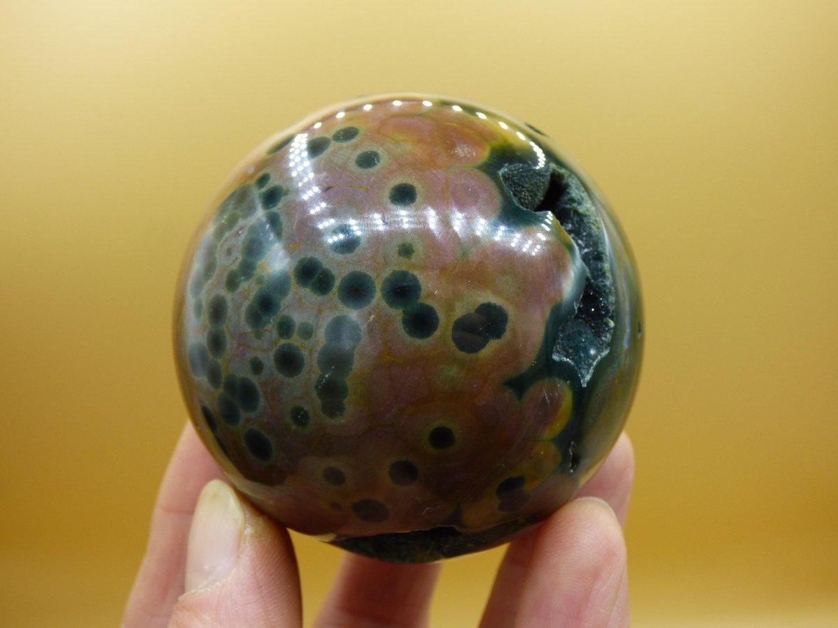 XL 8 Adern Ocean Jaspis Orbicular - Edelstein Kugel Natur Heilstein Deko Kristall Geschenk Er Sie Mann Frau Haus Wohnung Energie Selten - Art of Nature Berlin