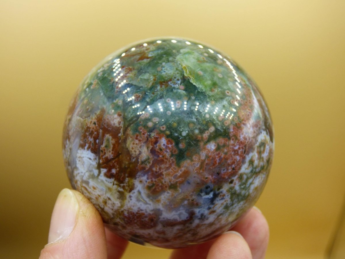 XL 8 Adern Ocean Jaspis Orbicular - Edelstein Kugel Natur Heilstein Deko Kristall Geschenk Er Sie Mann Frau Haus Wohnung Energie Selten - Art of Nature Berlin