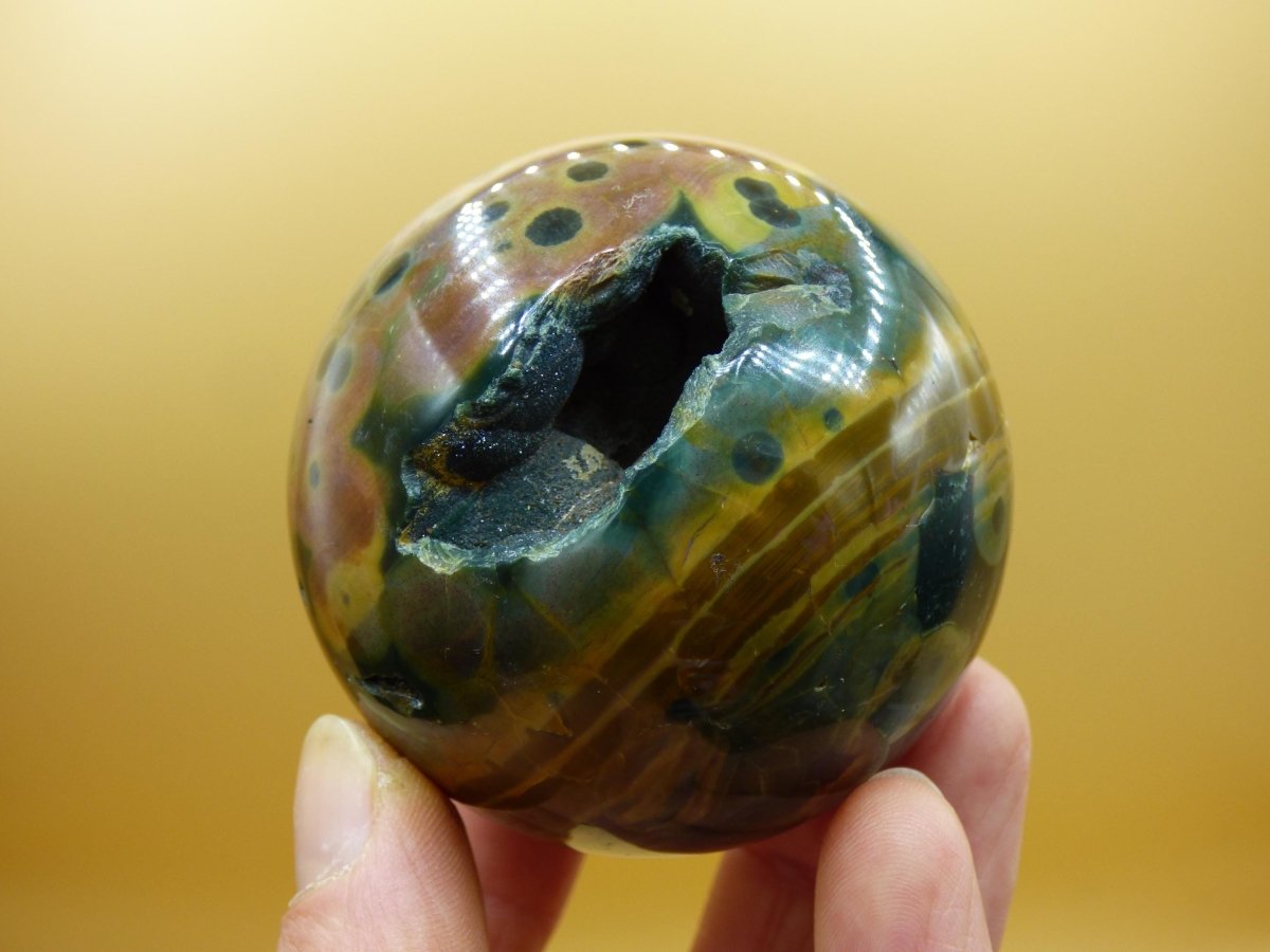 XL 8 Adern Ocean Jaspis Orbicular - Edelstein Kugel Natur Heilstein Deko Kristall Geschenk Er Sie Mann Frau Haus Wohnung Energie Selten - Art of Nature Berlin