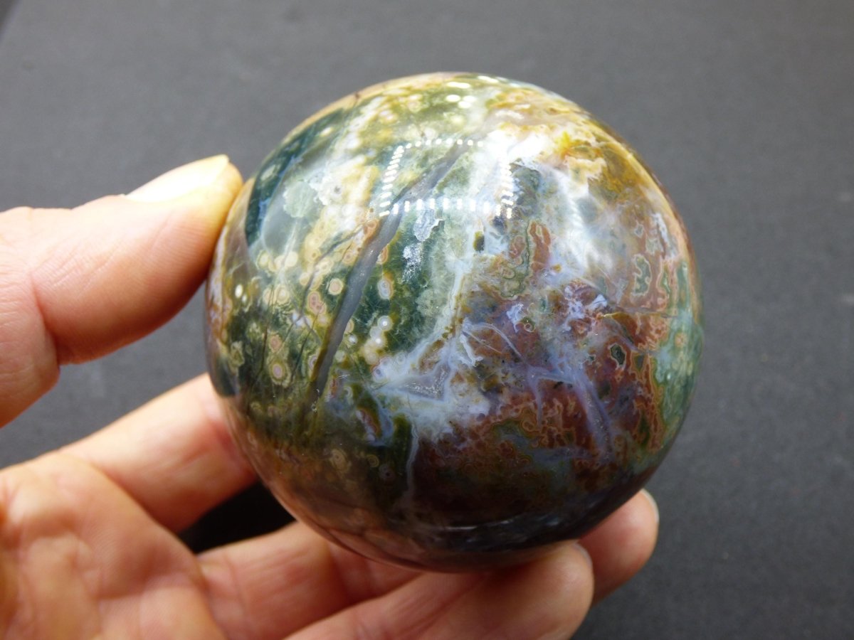 XL 8 Adern Ocean Jaspis Orbicular - Edelstein Kugel Natur Heilstein Deko Kristall Geschenk Er Sie Mann Frau Haus Wohnung Energie Selten - Art of Nature Berlin