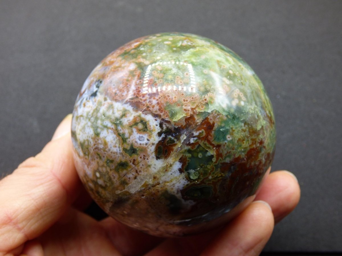 XL 8 Adern Ocean Jaspis Orbicular - Edelstein Kugel Natur Heilstein Deko Kristall Geschenk Er Sie Mann Frau Haus Wohnung Energie Selten - Art of Nature Berlin