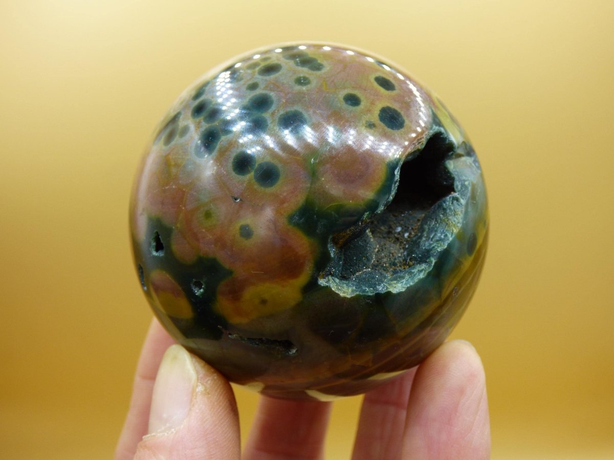 XL 8 Adern Ocean Jaspis Orbicular - Edelstein Kugel Natur Heilstein Deko Kristall Geschenk Er Sie Mann Frau Haus Wohnung Energie Selten - Art of Nature Berlin