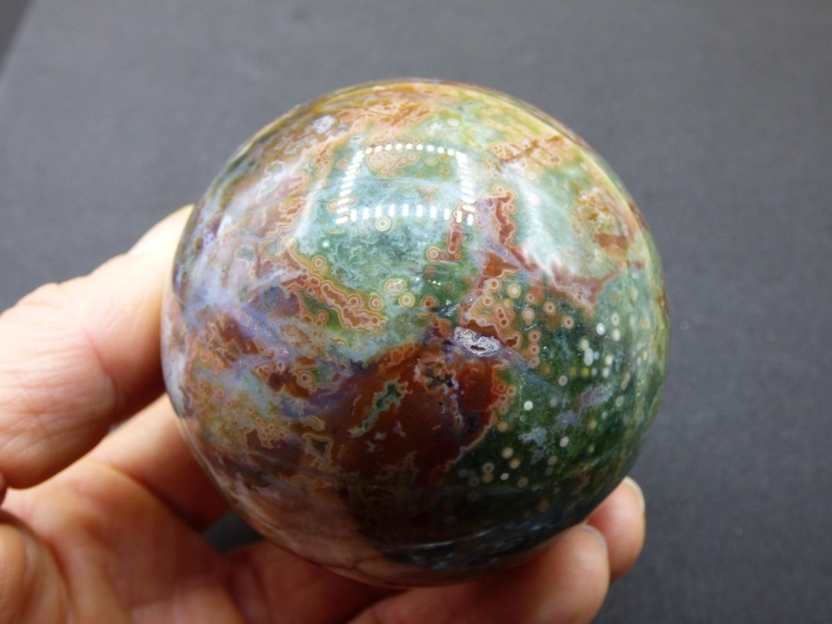 XL 8 Adern Ocean Jaspis Orbicular - Edelstein Kugel Natur Heilstein Deko Kristall Geschenk Er Sie Mann Frau Haus Wohnung Energie Selten - Art of Nature Berlin