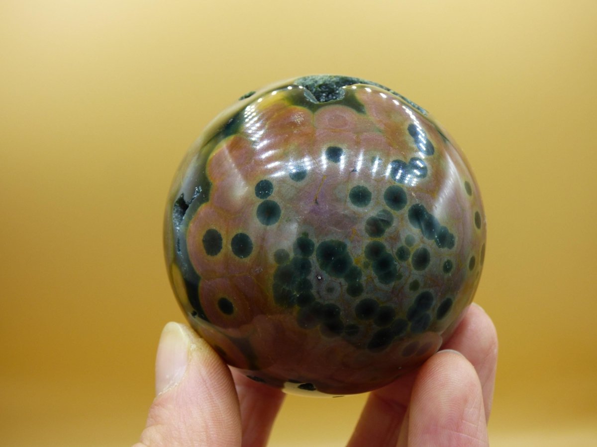 XL 8 Adern Ocean Jaspis Orbicular - Edelstein Kugel Natur Heilstein Deko Kristall Geschenk Er Sie Mann Frau Haus Wohnung Energie Selten - Art of Nature Berlin
