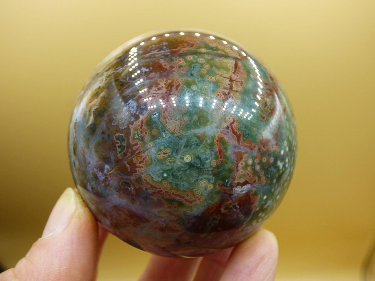 XL 8 Adern Ocean Jaspis Orbicular - Edelstein Kugel Natur Heilstein Deko Kristall Geschenk Er Sie Mann Frau Haus Wohnung Energie Selten - Art of Nature Berlin
