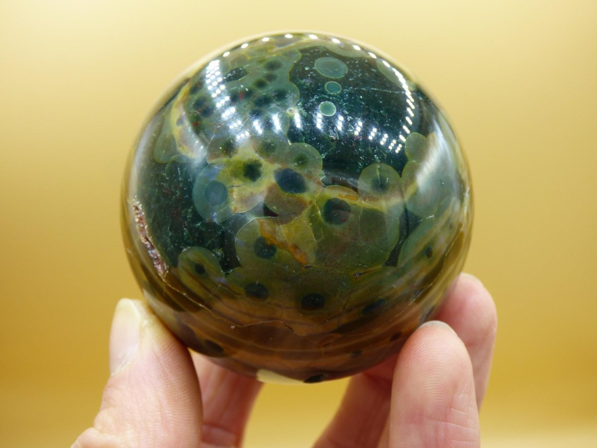 XL 8 Adern Ocean Jaspis Orbicular - Edelstein Kugel Natur Heilstein Deko Kristall Geschenk Er Sie Mann Frau Haus Wohnung Energie Selten - Art of Nature Berlin