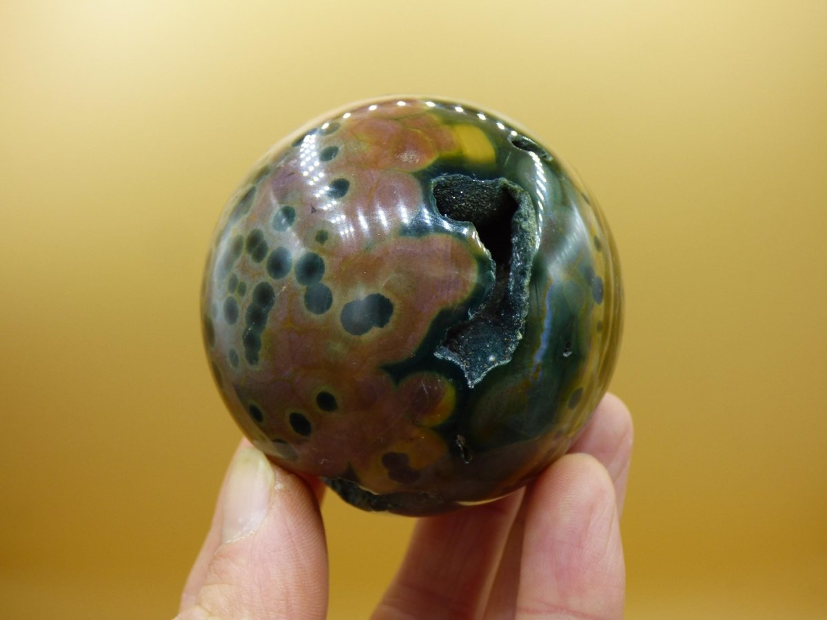 XL 8 Adern Ocean Jaspis Orbicular - Edelstein Kugel Natur Heilstein Deko Kristall Geschenk Er Sie Mann Frau Haus Wohnung Energie Selten - Art of Nature Berlin