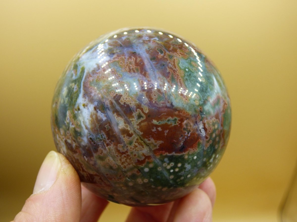 XL 8 Adern Ocean Jaspis Orbicular - Edelstein Kugel Natur Heilstein Deko Kristall Geschenk Er Sie Mann Frau Haus Wohnung Energie Selten - Art of Nature Berlin