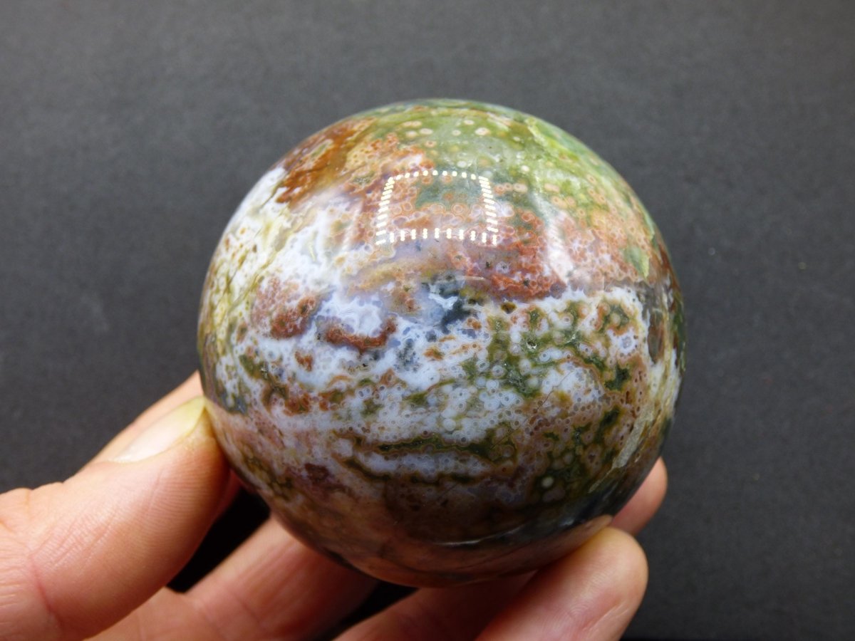 XL 8 Adern Ocean Jaspis Orbicular - Edelstein Kugel Natur Heilstein Deko Kristall Geschenk Er Sie Mann Frau Haus Wohnung Energie Selten - Art of Nature Berlin