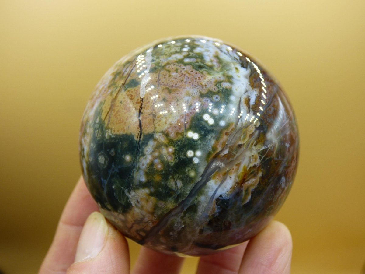 XL 8 Adern Ocean Jaspis Orbicular - Edelstein Kugel Natur Heilstein Deko Kristall Geschenk Er Sie Mann Frau Haus Wohnung Energie Selten - Art of Nature Berlin