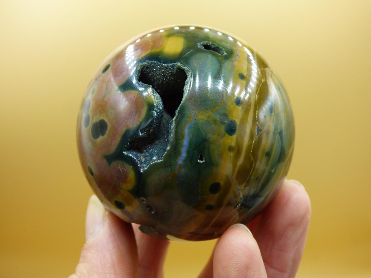 XL 8 Adern Ocean Jaspis Orbicular - Edelstein Kugel Natur Heilstein Deko Kristall Geschenk Er Sie Mann Frau Haus Wohnung Energie Selten - Art of Nature Berlin