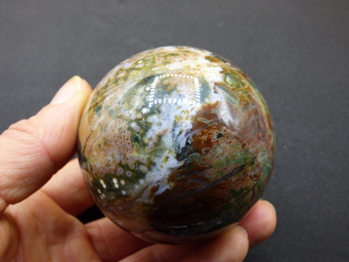 XL 8 Adern Ocean Jaspis Orbicular - Edelstein Kugel Natur Heilstein Deko Kristall Geschenk Er Sie Mann Frau Haus Wohnung Energie Selten - Art of Nature Berlin