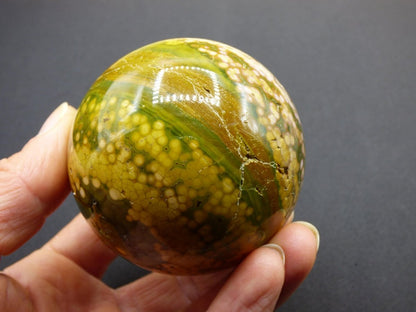 XL 8 Adern Ocean Jaspis Orbicular gelb - Edelstein Kugel Natur Heilstein Deko Kristall Geschenk Er Sie Mann Frau Haus Wohnung Energie Selten - Art of Nature Berlin