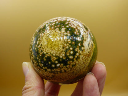 XL 8 Adern Ocean Jaspis Orbicular gelb - Edelstein Kugel Natur Heilstein Deko Kristall Geschenk Er Sie Mann Frau Haus Wohnung Energie Selten - Art of Nature Berlin