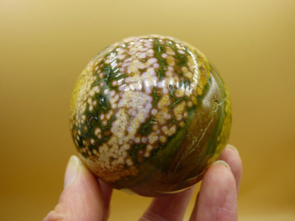 XL 8 Adern Ocean Jaspis Orbicular gelb - Edelstein Kugel Natur Heilstein Deko Kristall Geschenk Er Sie Mann Frau Haus Wohnung Energie Selten - Art of Nature Berlin