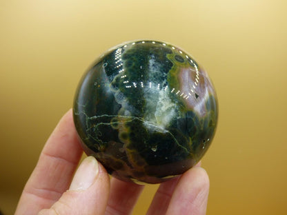 XL 8 Adern Ocean Jaspis Orbicular grün - Edelstein Kugel Natur Heilstein Deko Kristall Geschenk Er Sie Mann Frau Haus Wohnung Energie Selten - Art of Nature Berlin