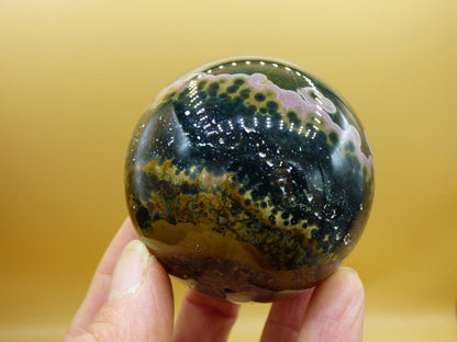 XL 8 Adern Ocean Jaspis Orbicular grün - Edelstein Kugel Natur Heilstein Deko Kristall Geschenk Er Sie Mann Frau Haus Wohnung Energie Selten - Art of Nature Berlin