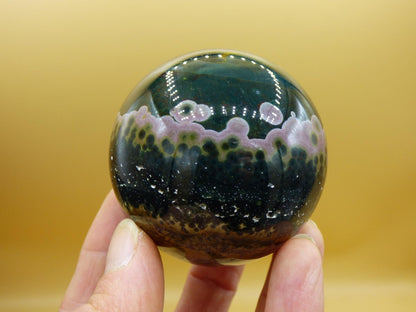 XL 8 Adern Ocean Jaspis Orbicular grün - Edelstein Kugel Natur Heilstein Deko Kristall Geschenk Er Sie Mann Frau Haus Wohnung Energie Selten - Art of Nature Berlin