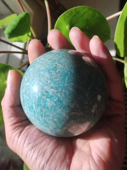 XL Amazonit - Edelstein Kugel Deko Sphere Massage Kristall Spielkugel Meditation Heilstein Frau Mann Geschenk Er Sie Haus Energie Traum Wohn - Art of Nature Berlin