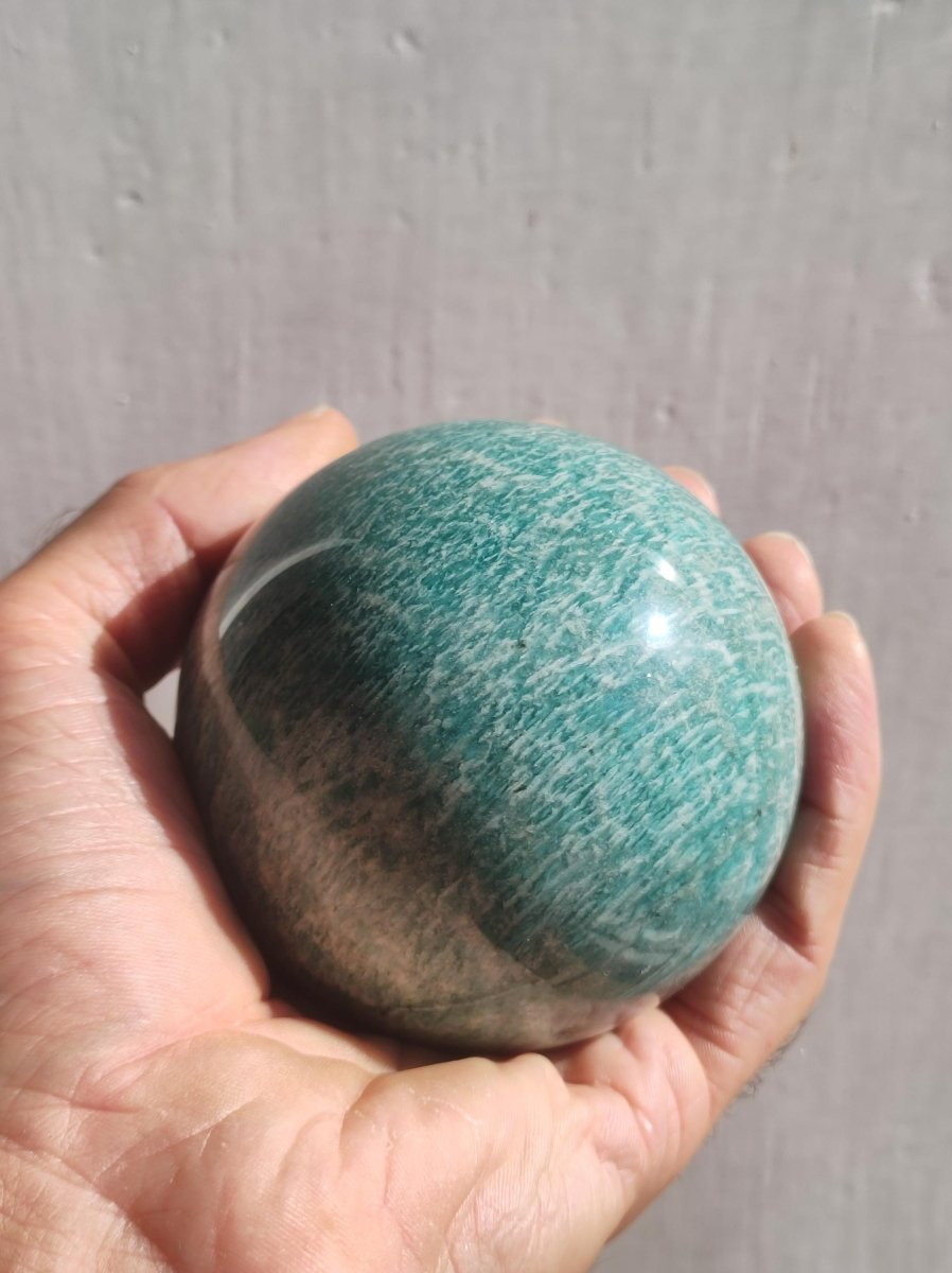 XL Amazonit - Edelstein Kugel Deko Sphere Massage Kristall Spielkugel Meditation Heilstein Frau Mann Geschenk Er Sie Haus Energie Traum Wohn - Art of Nature Berlin