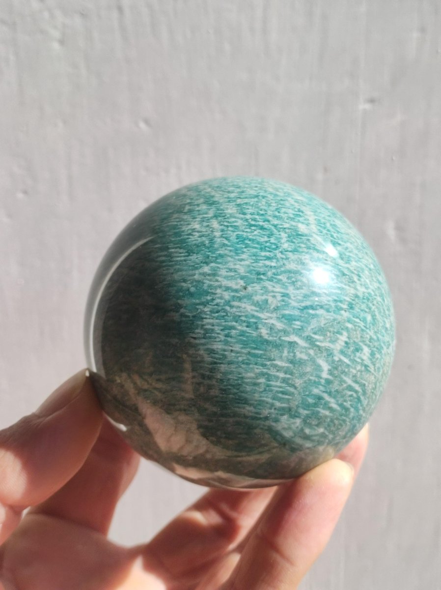 XL Amazonit - Edelstein Kugel Deko Sphere Massage Kristall Spielkugel Meditation Heilstein Frau Mann Geschenk Er Sie Haus Energie Traum Wohn - Art of Nature Berlin