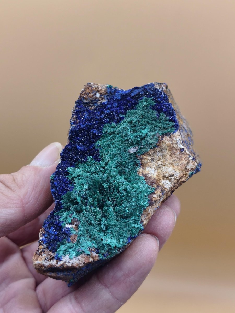 XL Azurit Malachit Sammlerstufe – intensiv blau-grüne Kupferminerale – große Kristallstufe Edelstein Mineral Natur Energie Heilstein Unikat - Art of Nature Berlin