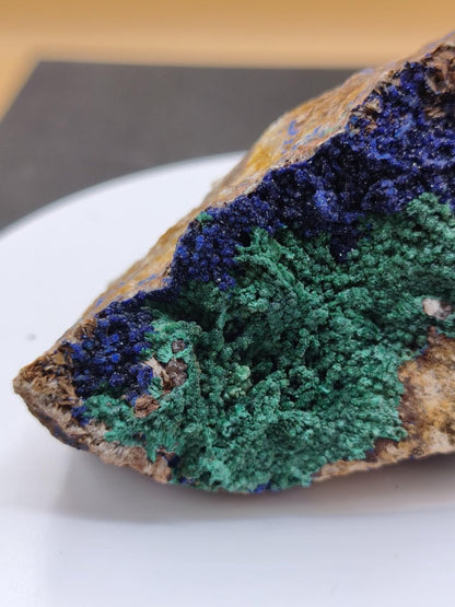 XL Azurit Malachit Sammlerstufe – intensiv blau-grüne Kupferminerale – große Kristallstufe Edelstein Mineral Natur Energie Heilstein Unikat - Art of Nature Berlin