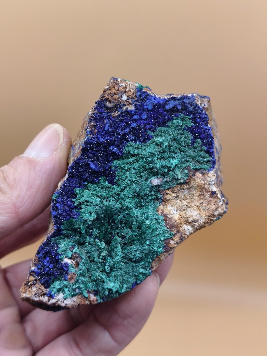 XL Azurit Malachit Sammlerstufe – intensiv blau-grüne Kupferminerale – große Kristallstufe Edelstein Mineral Natur Energie Heilstein Unikat - Art of Nature Berlin