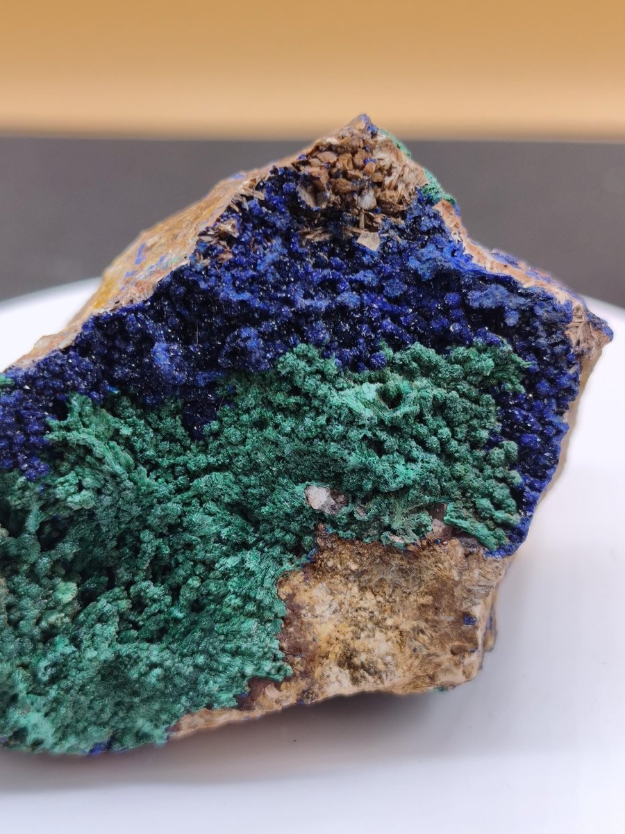 XL Azurit Malachit Sammlerstufe – intensiv blau-grüne Kupferminerale – große Kristallstufe Edelstein Mineral Natur Energie Heilstein Unikat - Art of Nature Berlin