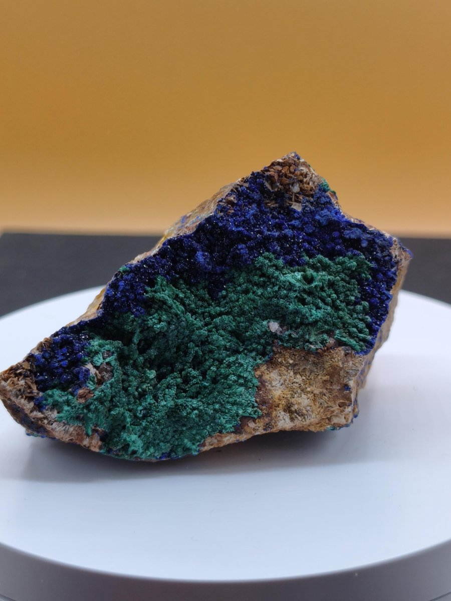 XL Azurit Malachit Sammlerstufe – intensiv blau-grüne Kupferminerale – große Kristallstufe Edelstein Mineral Natur Energie Heilstein Unikat - Art of Nature Berlin