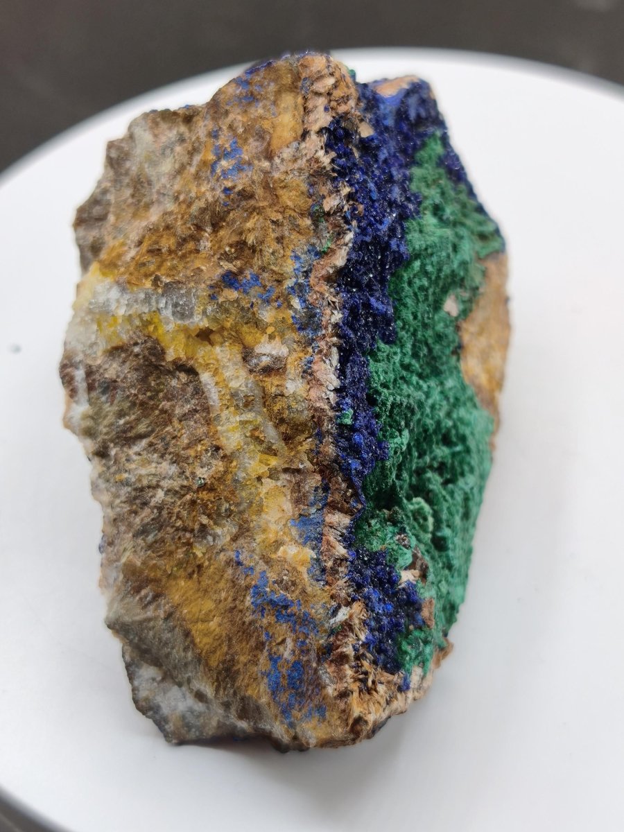 XL Azurit Malachit Sammlerstufe – intensiv blau-grüne Kupferminerale – große Kristallstufe Edelstein Mineral Natur Energie Heilstein Unikat - Art of Nature Berlin